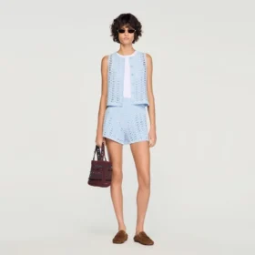 High-waisted beaded crochet shorts High-waisted beaded crochet shorts