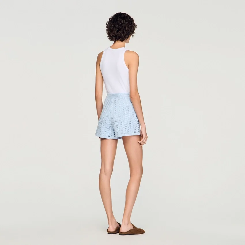 High-waisted beaded crochet shorts High-waisted beaded crochet shorts