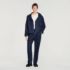 Hooded zip-up cotton jacket