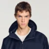 Hooded zip-up cotton jacket