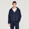 Hooded zip-up cotton jacket