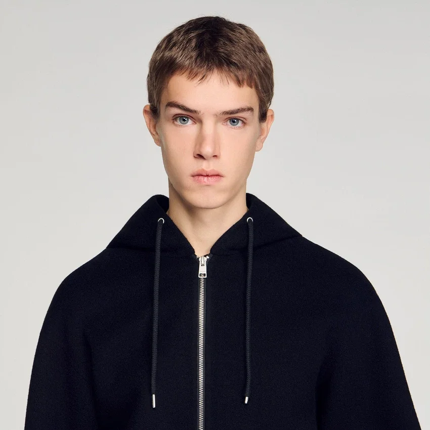 Hooded zip-up wool jacket Hooded zip-up wool jacket