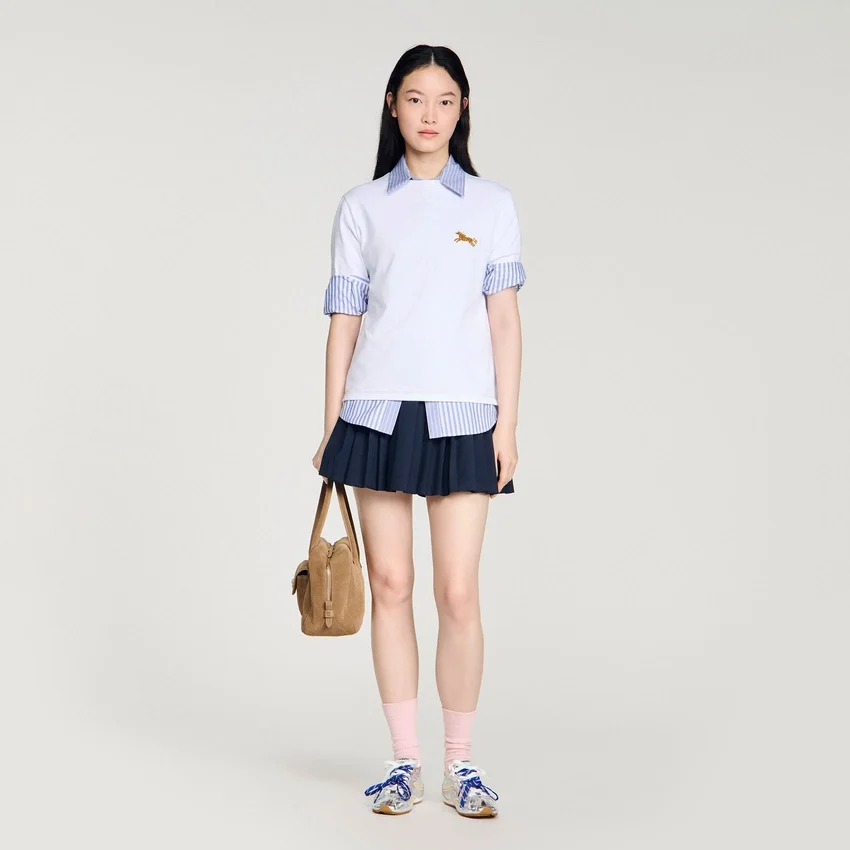 Horse embroidery cotton T-shirt Horse embroidery cotton T-shirt