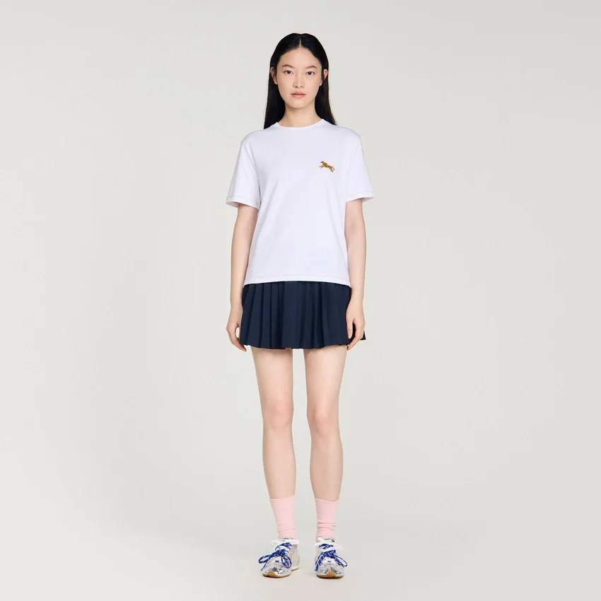 Horse embroidery cotton T-shirt Horse embroidery cotton T-shirt