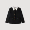 Jacket with removable contrast collar Jacket with removable contrast collar