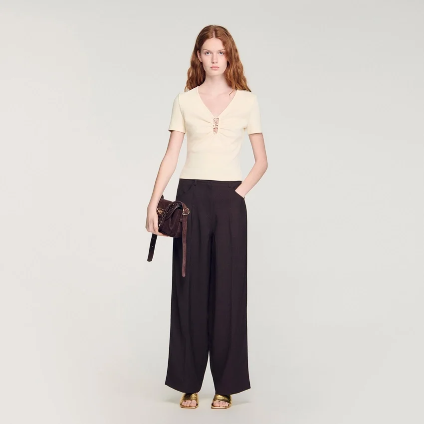 Jewelled cropped cotton T-shirt Jewelled cropped cotton T-shirt