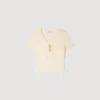Jewelled cropped cotton T-shirt Jewelled cropped cotton T-shirt