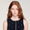 Jewelled embroidered knit crop top Jewelled embroidered knit crop top