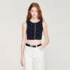 Jewelled embroidered knit crop top Jewelled embroidered knit crop top