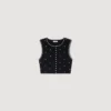 Jewelled embroidered knit crop top Jewelled embroidered knit crop top