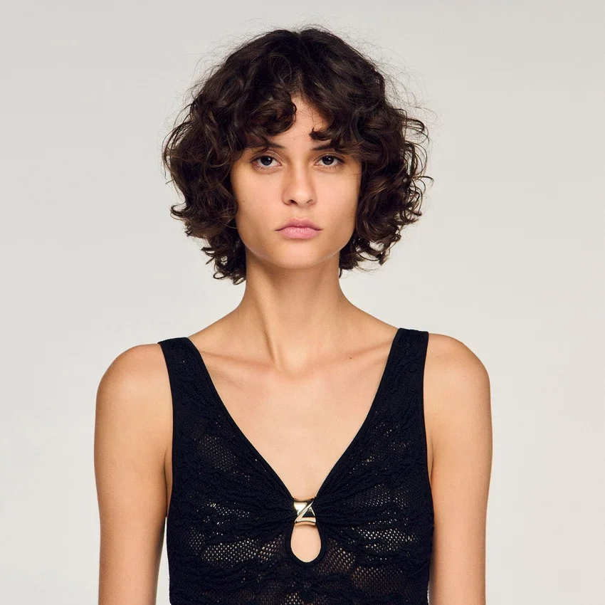 Jewelry detail knit bodysuit Jewelry detail knit bodysuit