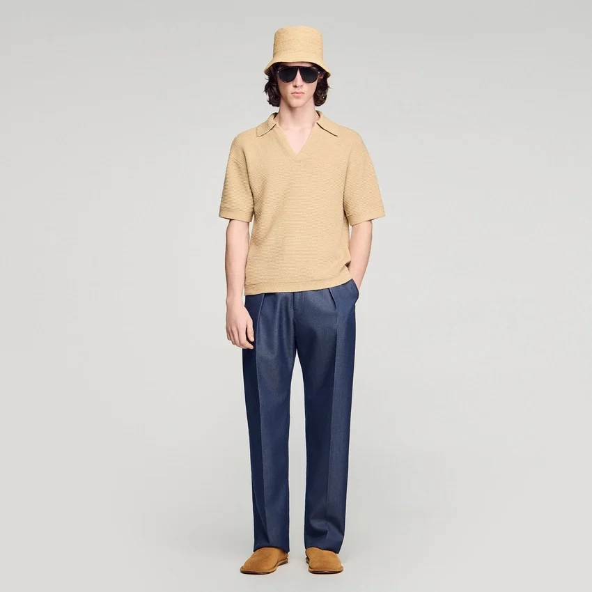 Jute-effect polo shirt Jute-effect polo shirt