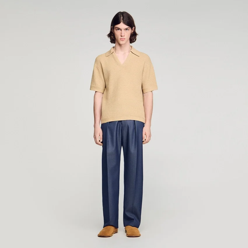 Jute-effect polo shirt Jute-effect polo shirt