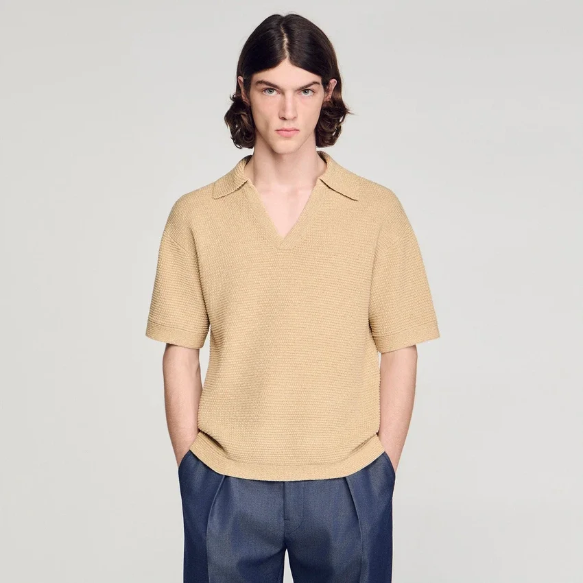 Jute-effect polo shirt Jute-effect polo shirt