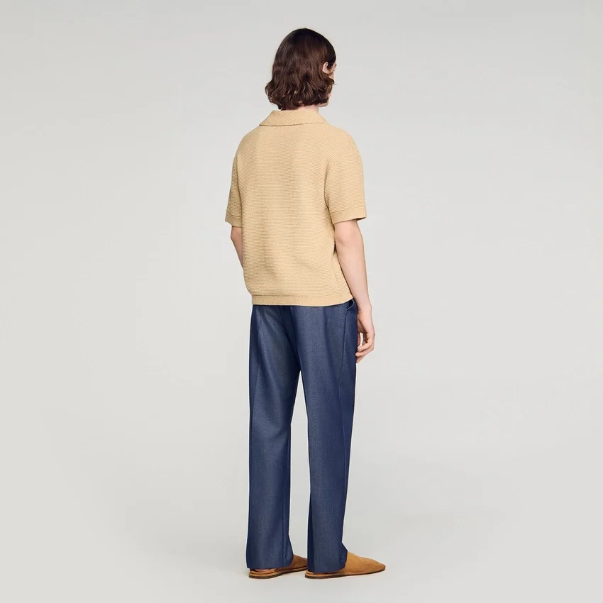 Jute-effect polo shirt Jute-effect polo shirt