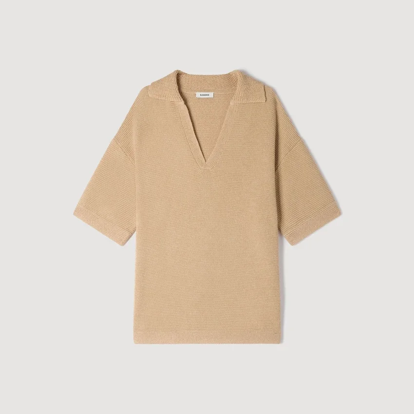 Jute-effect polo shirt Jute-effect polo shirt