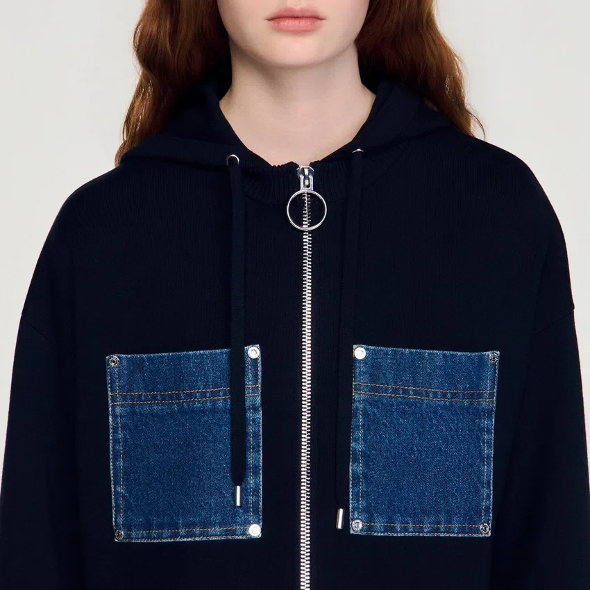 Knit and denim sweatshirt Knit and denim sweatshirt