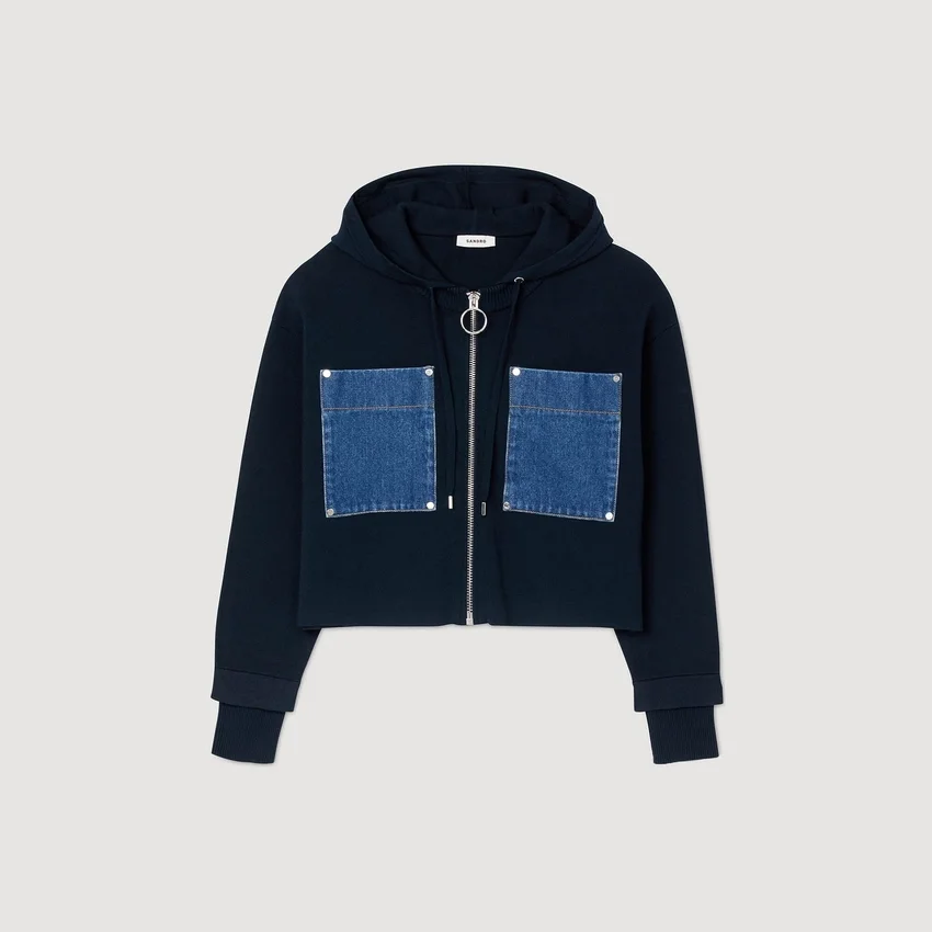 Knit and denim sweatshirt Knit and denim sweatshirt