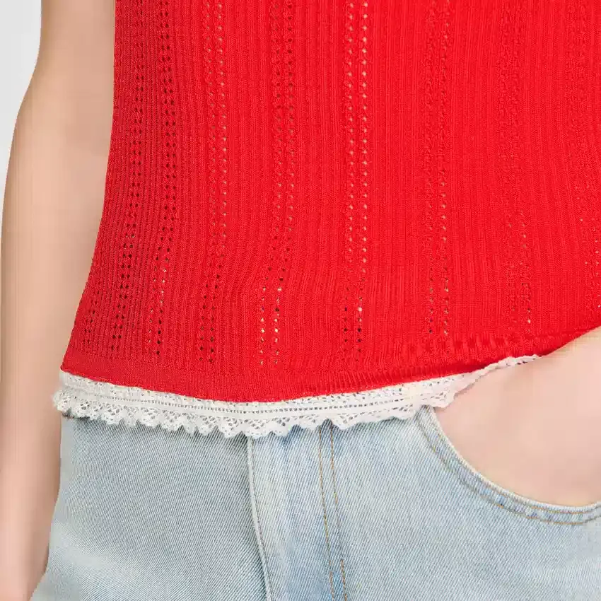 Knit and lace top Knit and lace top