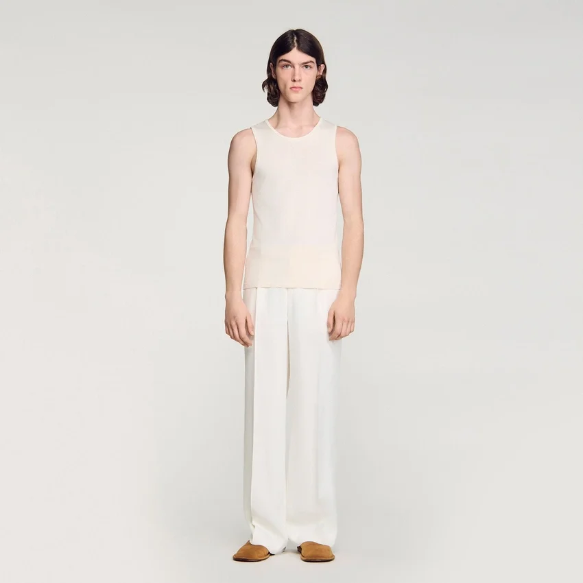 Knit crew neck vest top Knit crew neck vest top