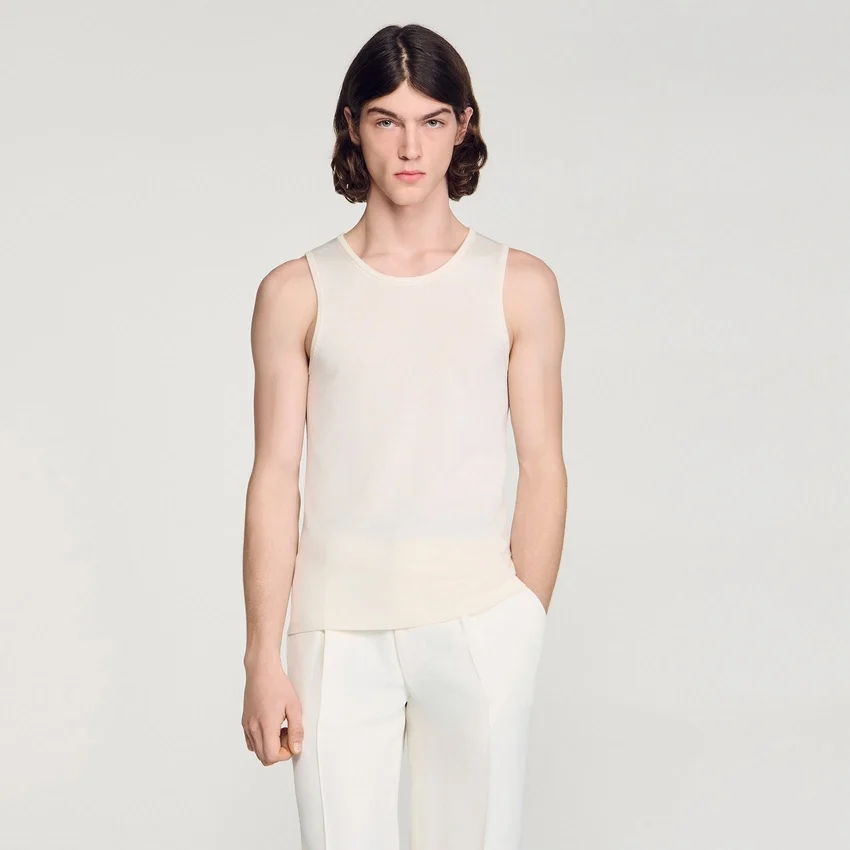 Knit crew neck vest top Knit crew neck vest top