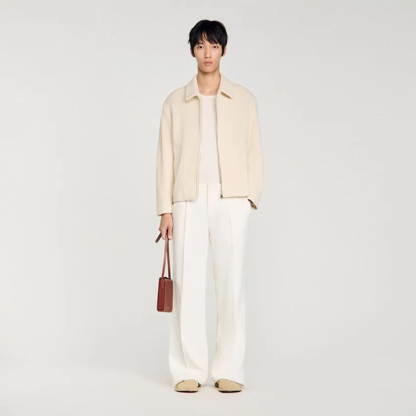 Knit-effect regular-collar jacket Knit-effect regular-collar jacket