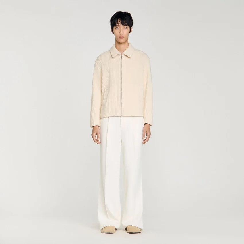 Knit-effect regular-collar jacket Knit-effect regular-collar jacket