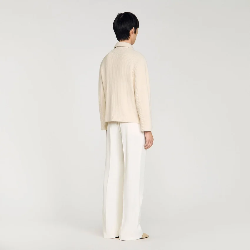 Knit-effect regular-collar jacket Knit-effect regular-collar jacket