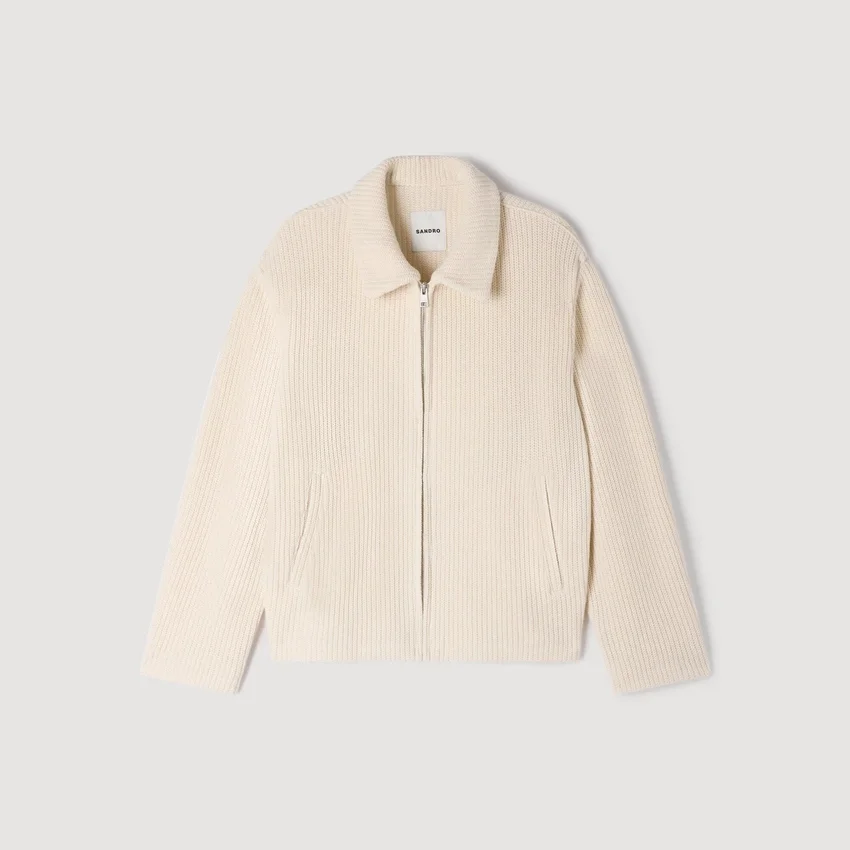 Knit-effect regular-collar jacket Knit-effect regular-collar jacket