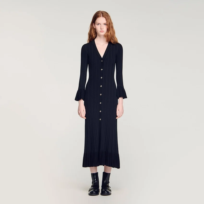Knit maxi dress with ruffle Knit maxi dress with ruffle