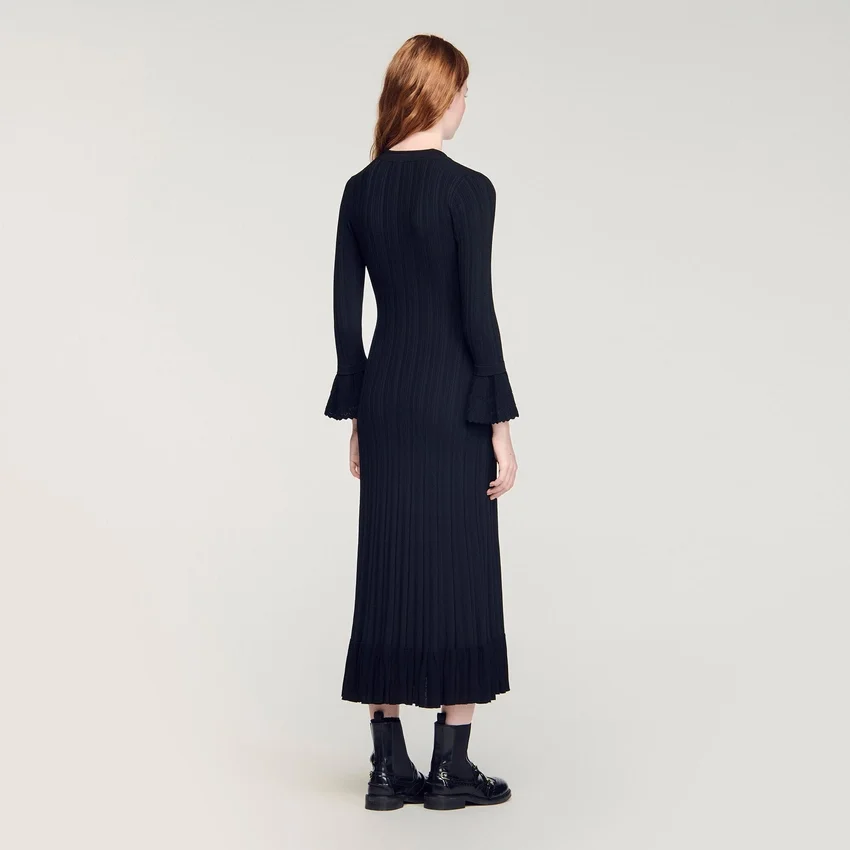 Knit maxi dress with ruffle Knit maxi dress with ruffle