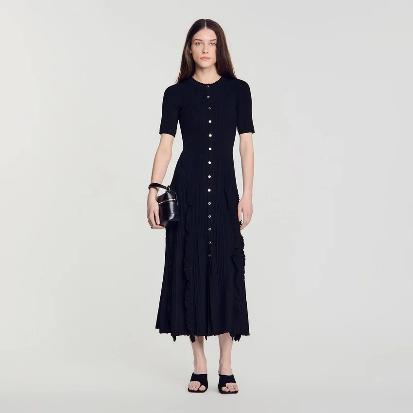 Knit maxi dress with ruffles Knit maxi dress with ruffles