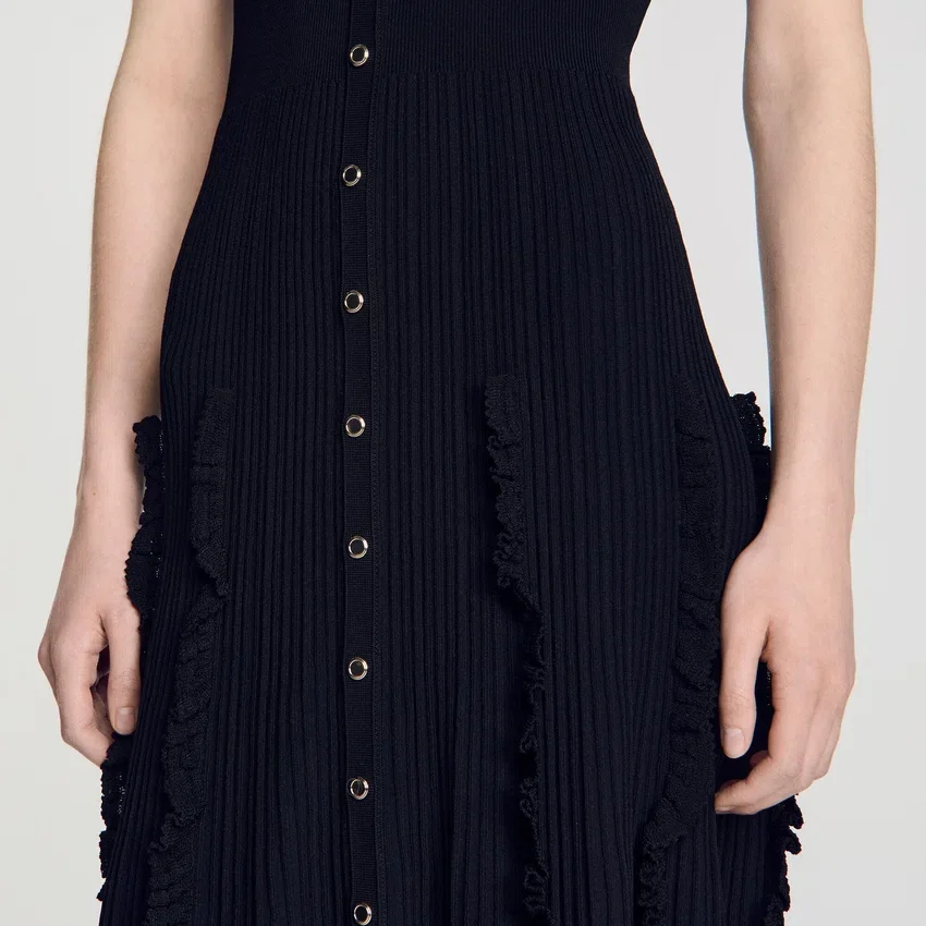 Knit maxi dress with ruffles Knit maxi dress with ruffles