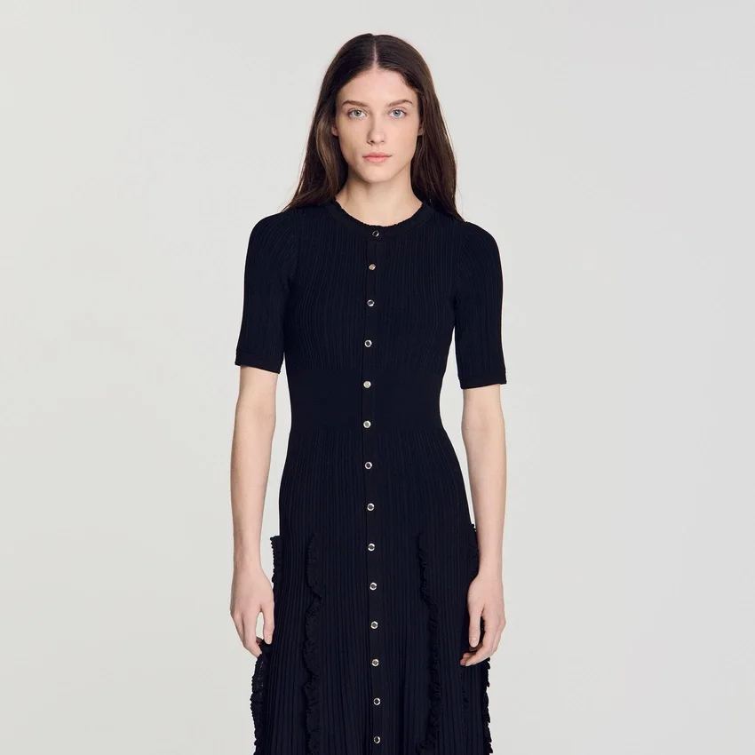 Knit maxi dress with ruffles Knit maxi dress with ruffles