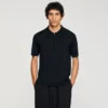 Knitted polo shirt with zip collar Knitted polo shirt with zip collar