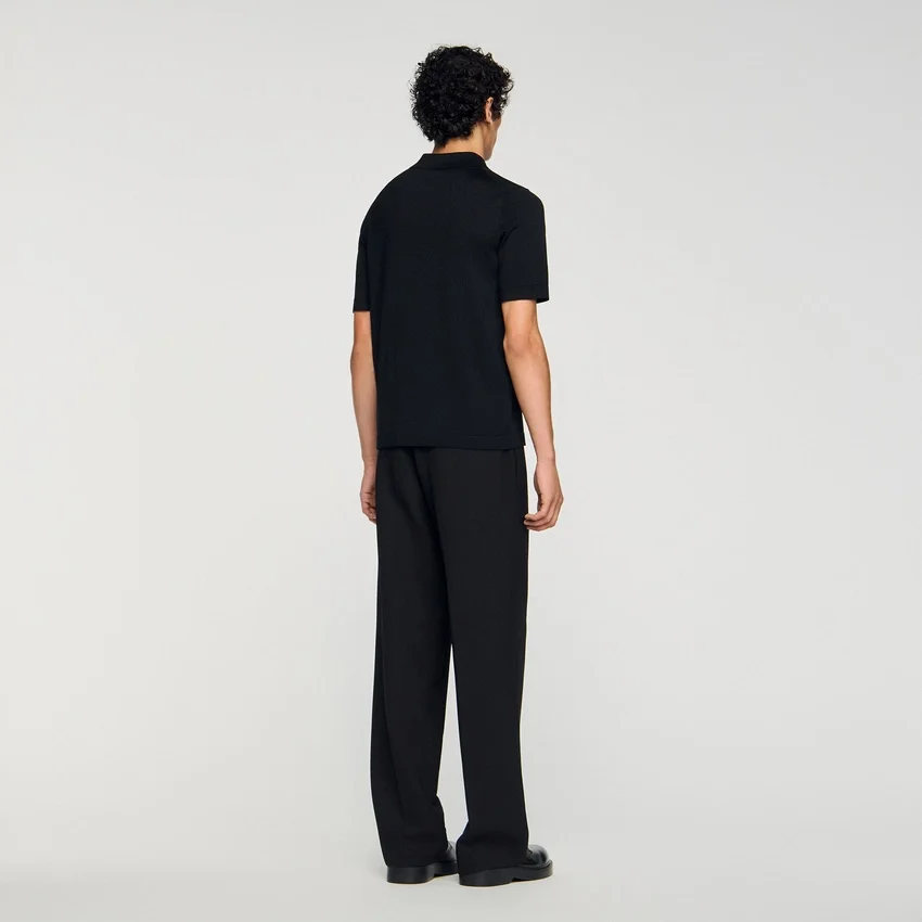 Knitted polo shirt with zip collar Knitted polo shirt with zip collar