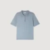 Knitted polo shirt with zip collar Knitted polo shirt with zip collar