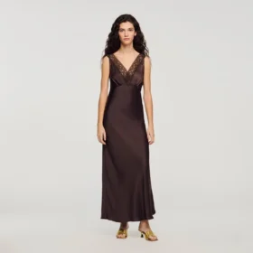 Lace collar maxi dress