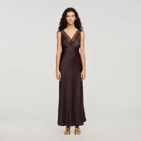 Lace collar maxi dress
