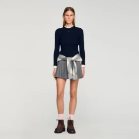 Layered effect wool blend sweater