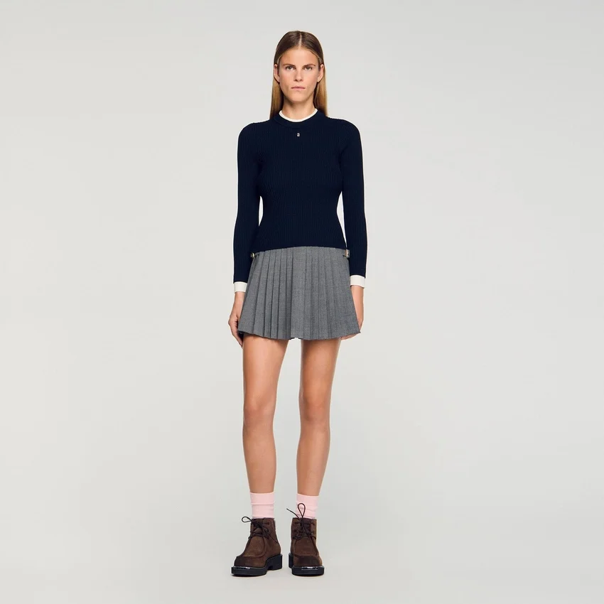 Layered effect wool blend sweater Layered effect wool blend sweater