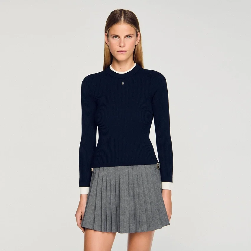 Layered effect wool blend sweater Layered effect wool blend sweater