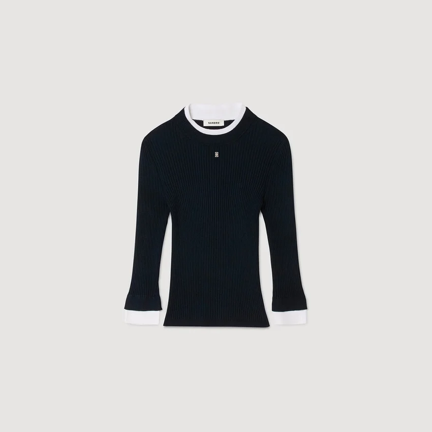 Layered effect wool blend sweater Layered effect wool blend sweater