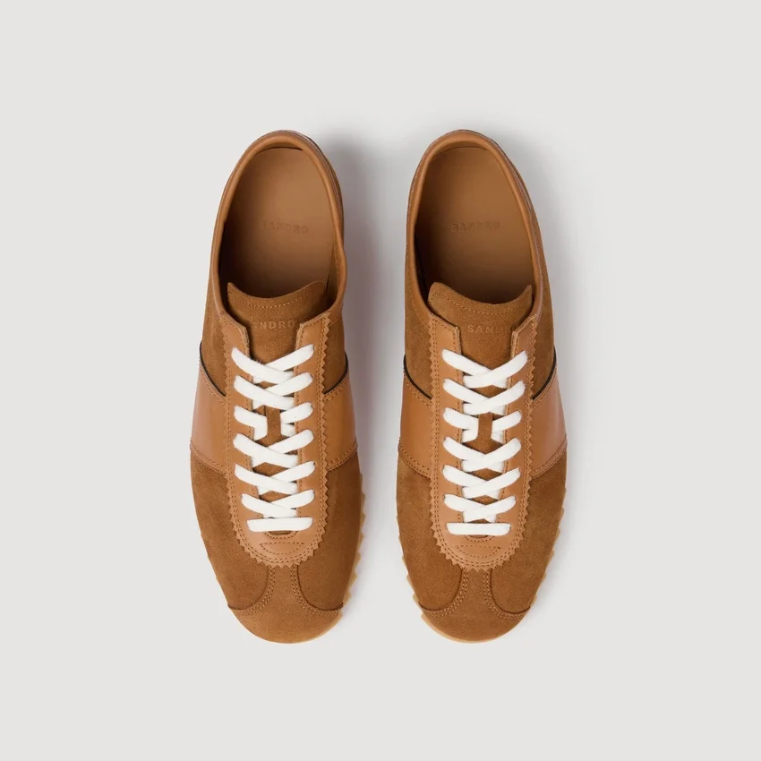 Leather and suede low-top sneaker Leather and suede low-top sneaker
