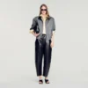 Leather barrel-leg trousers Leather barrel-leg trousers