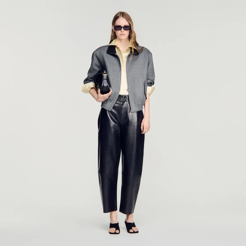 Leather barrel-leg trousers Leather barrel-leg trousers