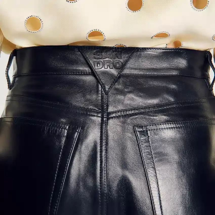 Leather barrel-leg trousers Leather barrel-leg trousers