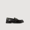 Leather loafers with buckles