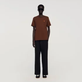 Leather logo T-shirt
