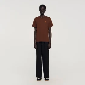 Leather logo T-shirt